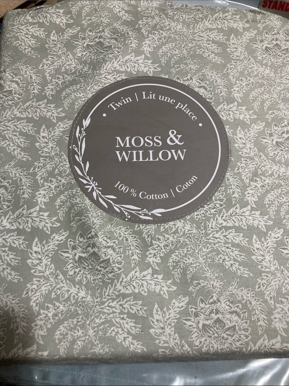 Twin Cotton Sheet Set - Sage Floral